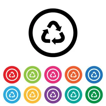 Recycling symbol icon set  Stock Illustration