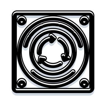 Recycling symbol icon on square button Stock Illustration