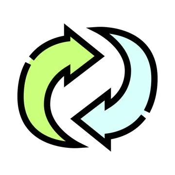 Recycling symbol indicating continuous process and exchange Illustrazione stock