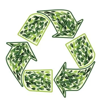 Recycling symbol with leaves vector Stock Illustration
