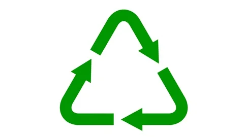 Recycling symbol, loop. Alpha channel included  Stock Footage 147102344