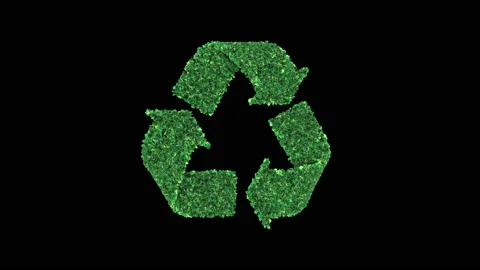 Recycling symbol rotating. Seamless loop animation with alpha channel Stock Footage 131368151