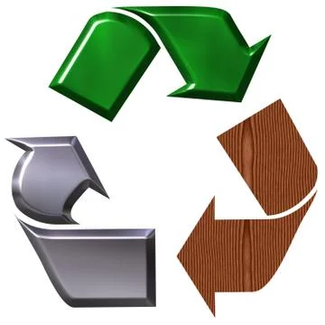Recycling symbol with three elements Stock Illustration