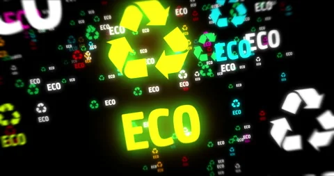 Recycling symbol tunnel effect fly between Stock Footage 244924459