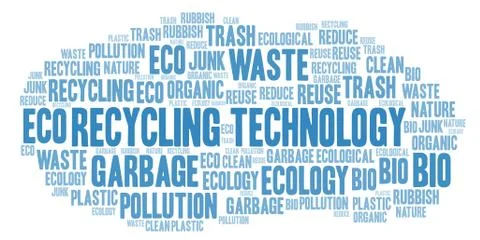 Recycling Technology word cloud. Stock Illustration