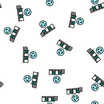 Recycling textile machine vector seamless pattern Stock Illustration