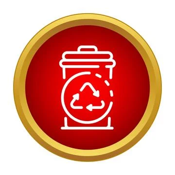 Recycling trash bin icon symbolizing sustainable waste management Ilustración de archivo