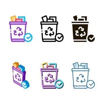 Recycling trash icon vector modern outline Stock-Illustration
