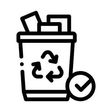 Recycling Trash Icon Vector Outline Illustration Stock Illustration