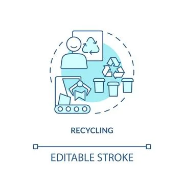 Recycling turquoise concept icon Illustrazione stock