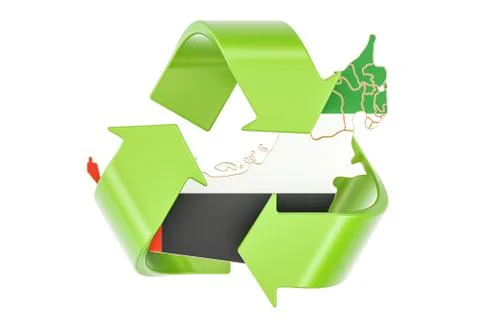 Recycling in UAE concept, 3D rendering Stock Illustration