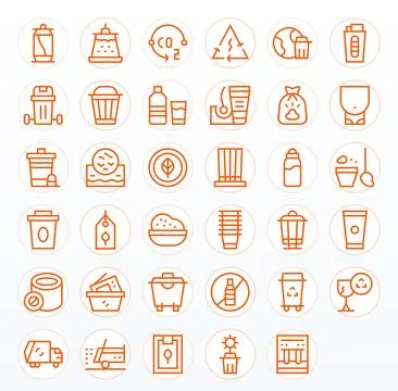 Recycling Vector Graphics featuring 35 Regular Line Detail Enhanced 256x256.. 스톡 일러스트