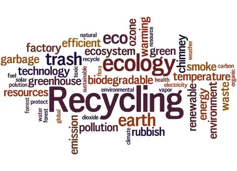 Recycling, word cloud concept Illustrazione stock