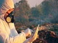 Recycling worker hold tablet  4k or 4k+ Resolution