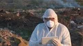 Recycling worker hold tablet  4k or 4k+ Resolution