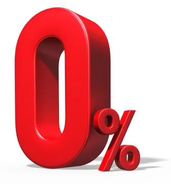 Red 0% 3D Render Stock-Illustration