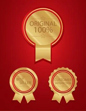 Red 100 badges Stock Illustration