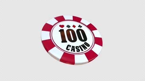 Red 100 Value Poker Chip 3D Illustration With Alpha Channel. Vídeos de archivo 344680848