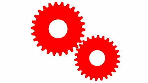 Red 2 gears white Stock Footage 233088301