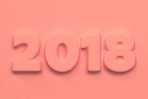 Red 2018 number bas-relief Stock Illustration