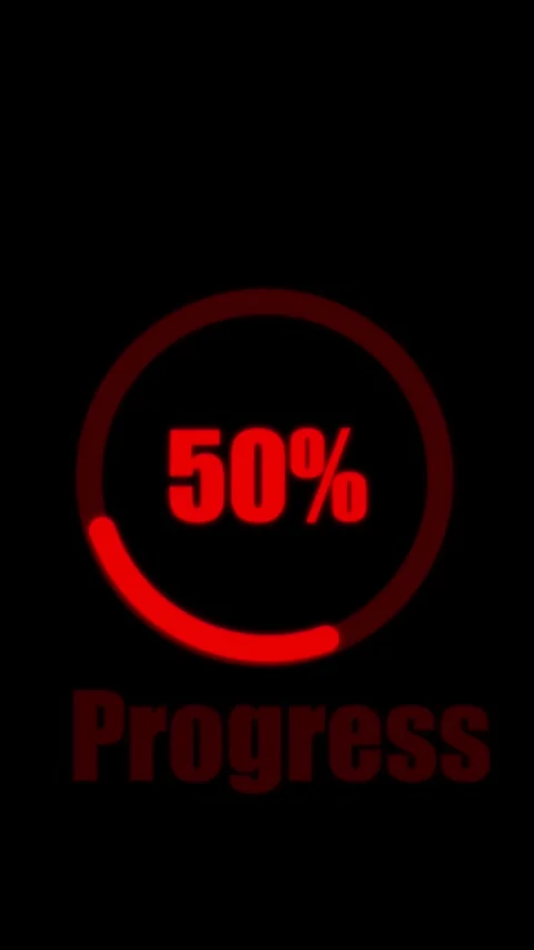 Red 25 percent loading progress bar with text. Continuous percentage loadin.. Vídeos de archivo 344861259