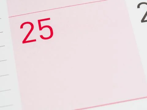 Red 25th date of the month Stock Photos
