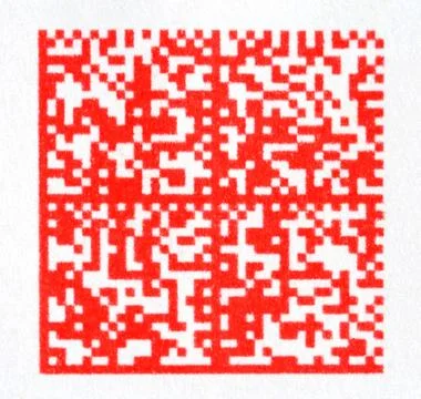 Red 2d barcode on paper Illustrazione stock