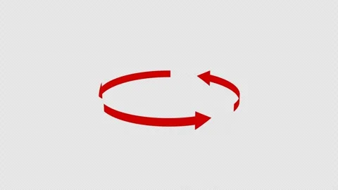 Red 3 arrows rotating circular motion Stock Footage 297649165