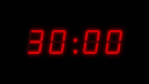 Red 30 second digital clock countdown Stock Footage 311838103