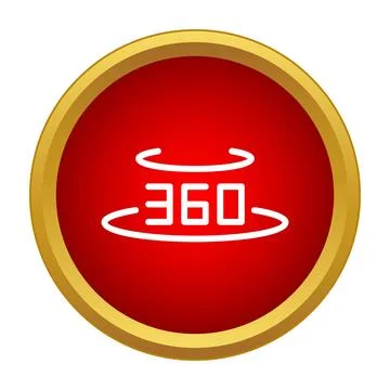 Red 360 degree rotation view panoramic icon イラスト素材