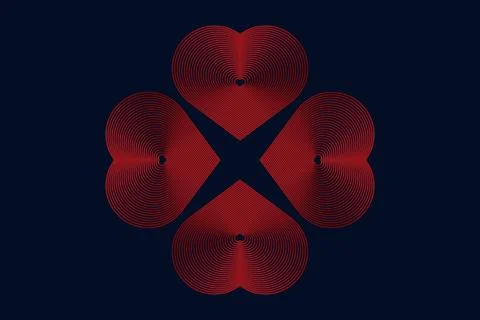 Red 3D Abstract Love Shape Design 库存插图