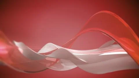 Red 3d abstract waves. Stock Illustration