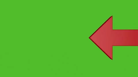 Red 3D Arrow Green Screen Animation Stock Footage 344091501