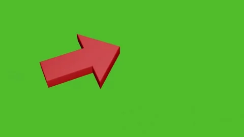 Red 3D Arrow Green Screen Animation Stock Footage 344091510