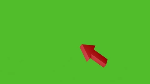 Red 3D Arrow Green Screen Animation Stock Footage 344091511