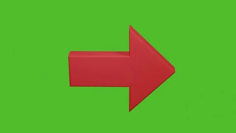 Red 3D Arrow Green Screen Animation Stock Footage 344091512