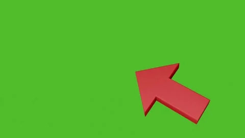 Red 3D Arrow Green Screen Animation Stock Footage 344091513