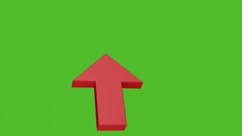 Red 3D Arrow Green Screen Animation Stock Footage 344091514