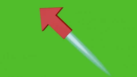 Red 3D Arrow Green Screen Animation Stock Footage 344091517