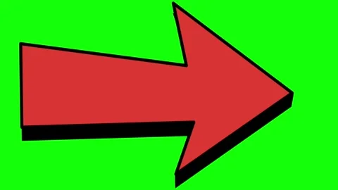 Red 3d arrow icon pulsating on green screen background for video editing project Stock Footage 333727367
