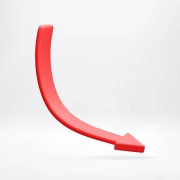 Red 3D arrow pointing downward for crisis Stock Illustration
