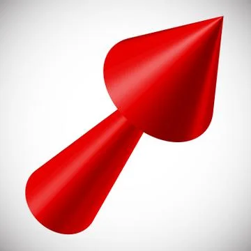 Red 3d arrow render on white. Vector. Ilustración de archivo