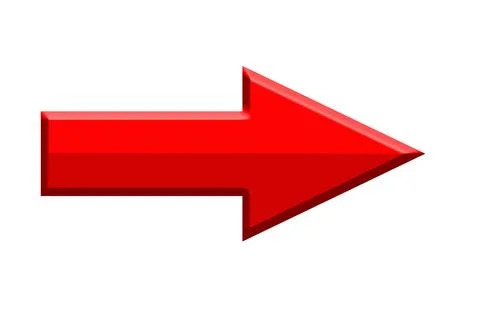 Red 3D Arrow to the right. Make a right decision Stock Illustration