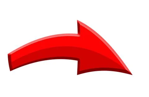 Red 3D Arrow to the right. Make a right decision. Nothing in life is straig.. Stock Illustration