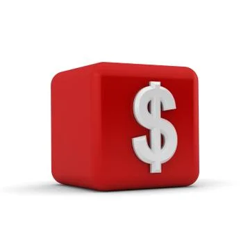 Red 3d block with a dollar symbol Stock Illustration
