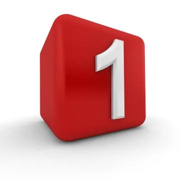 Red 3d block with number one Stock Illustration