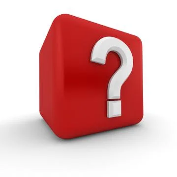 Red 3d block with question mark Stock Illustration