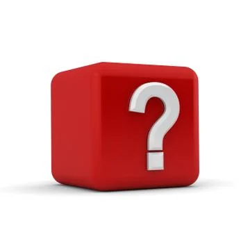 Red 3d block with question mark Stock Illustration