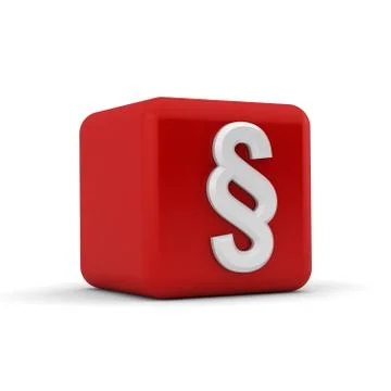 Red 3d block with the section sign Stock Illustration