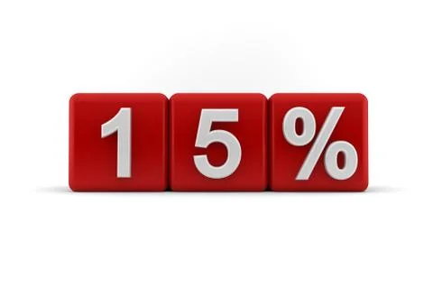 Red 3d blocks with 15 percent Stock Illustration